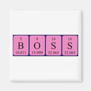 Aimant de nom de table périodique Boss
