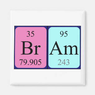 aimant de nom de table périodique Bram