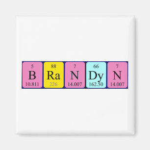 aimant de nom de table périodique Brandyn