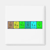 Aimant de nom de table périodique Branislav (Devant)