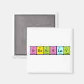 Aimant de nom de table périodique Branislav (Recto/Verso)