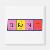 Aimant de nom de table périodique Brant (Devant)