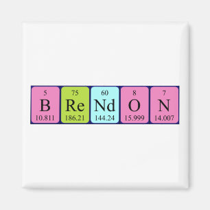 aimant de nom de table périodique Brendon