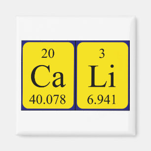 Aimant de nom de table périodique Cali