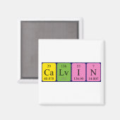 aimant de nom de table périodique Calvin (Recto/Verso)