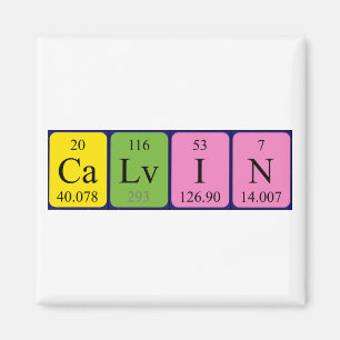 aimant de nom de table périodique Calvin