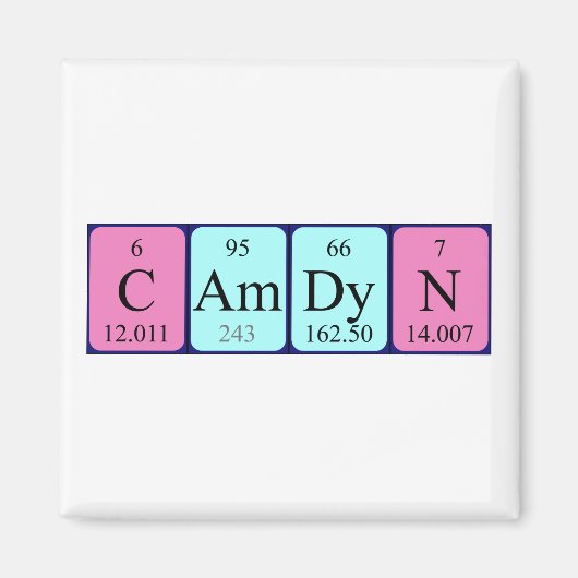 Aimant de nom de table périodique Camdyn (Devant)