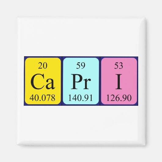 Aimant de nom de table périodique Capri (Devant)