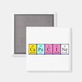 Aimant de nom de table périodique Capucine (Recto/Verso)