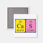 Aimant de nom de table périodique Cas (Recto/Verso)
