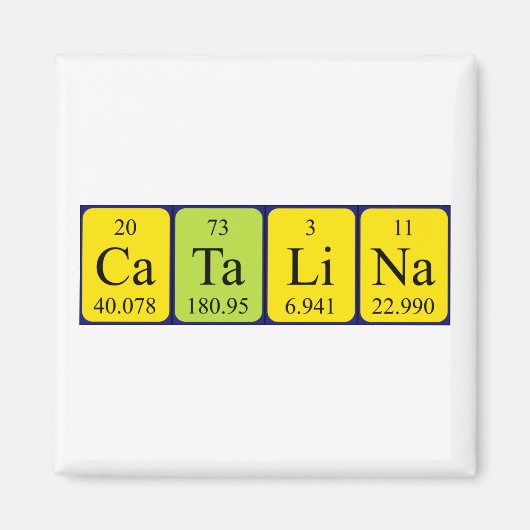 Aimant de nom de table périodique Catalina (Devant)