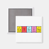 Aimant de nom de table périodique Caterina (Recto/Verso)