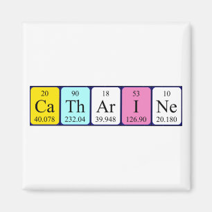 Aimant de nom de table périodique Catharine