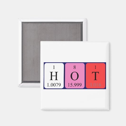 aimant de nom de table périodique chaud (Recto/Verso)