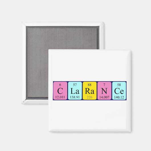 Aimant de nom de table périodique Clarance (Recto/Verso)