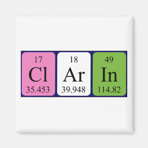 aimant de nom de table périodique Clarin
