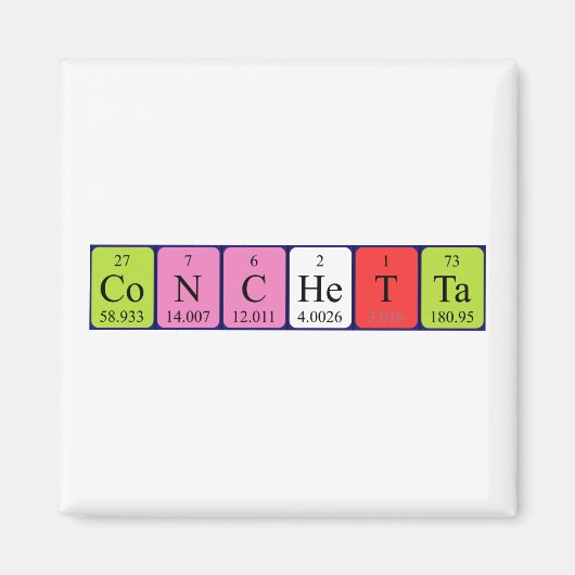 Aimant de nom de table périodique Conchetta (Devant)