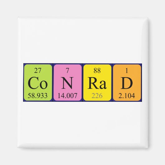 Aimant de nom de table périodique Conrad (Devant)