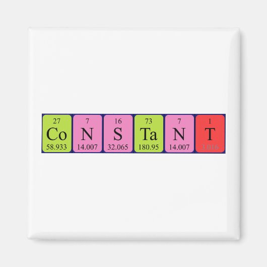 Aimant de nom de table périodique constant (Devant)