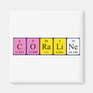 Aimant de nom de table périodique coraline