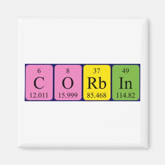 aimant de nom de table périodique Corbin (Devant)