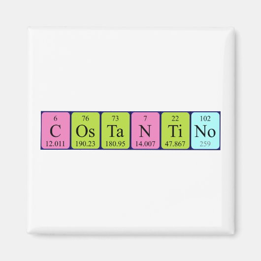 Aimant de nom de table périodique Costantino (Devant)