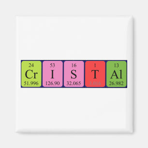 Aimant de nom de table périodique Cristal