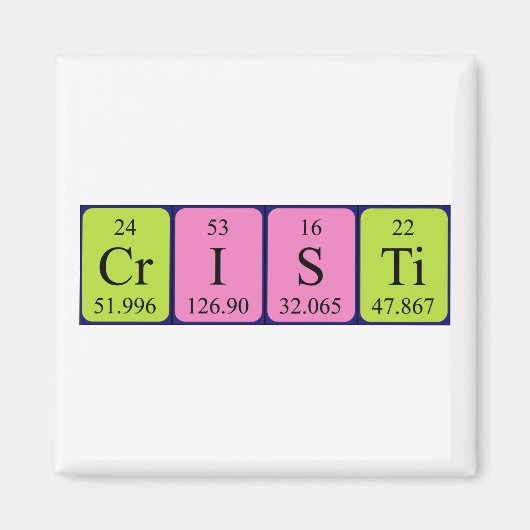 aimant de nom de table périodique Cristi (Devant)