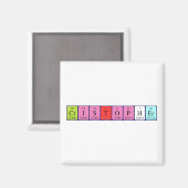 aimant de nom de table périodique Cristopher (Recto/Verso)