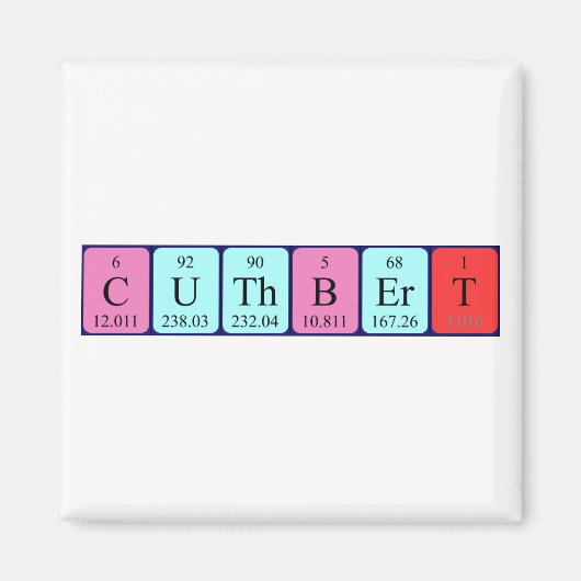aimant de nom de table périodique Cuthbert (Devant)