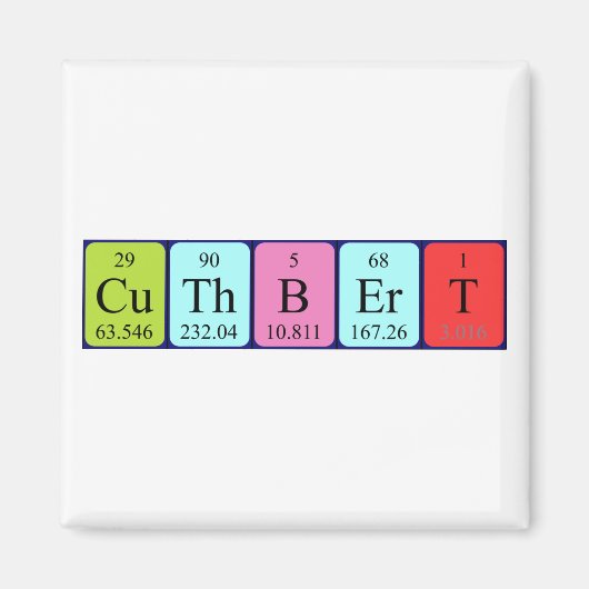 aimant de nom de table périodique Cuthbert (Devant)