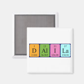 aimant de nom de table périodique Dalila (Recto/Verso)