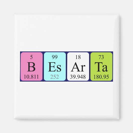 Aimant de nom de table périodique de Besarta (Devant)