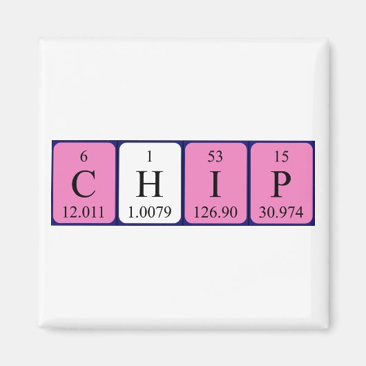 aimant de nom de table périodique de chips (Devant)