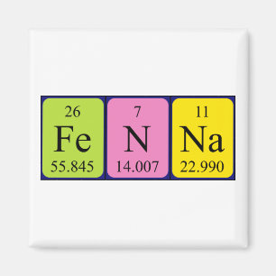Aimant de nom de table périodique de Fenna