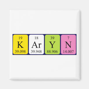 Aimant de nom de table périodique de Karyn
