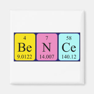 Aimant de nom de table périodique de la base