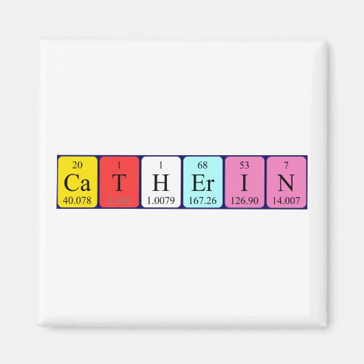 Aimant de nom de table périodique de la cathéine (Devant)