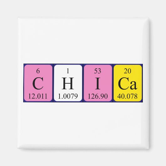 aimant de nom de table périodique de la chica (Devant)