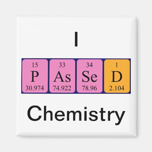Aimant de nom de table périodique de la chimie pas (Devant)