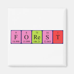 aimant de nom de table périodique de la forêt