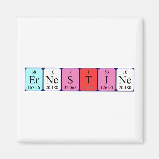 Aimant de nom de table périodique de la grêle (Devant)