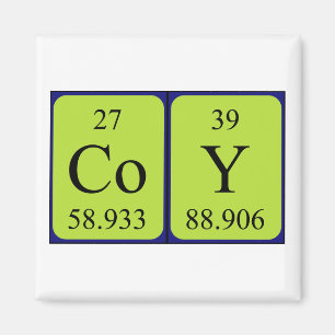 Aimant de nom de table périodique de la pièce