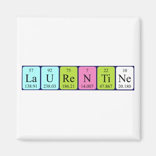 Aimant de nom de table périodique de la Saint-Laur (Devant)