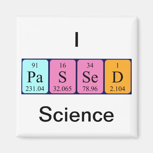 Aimant de nom de table périodique de la science pa (Devant)
