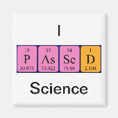 Aimant de nom de table périodique de la science pa (Devant)