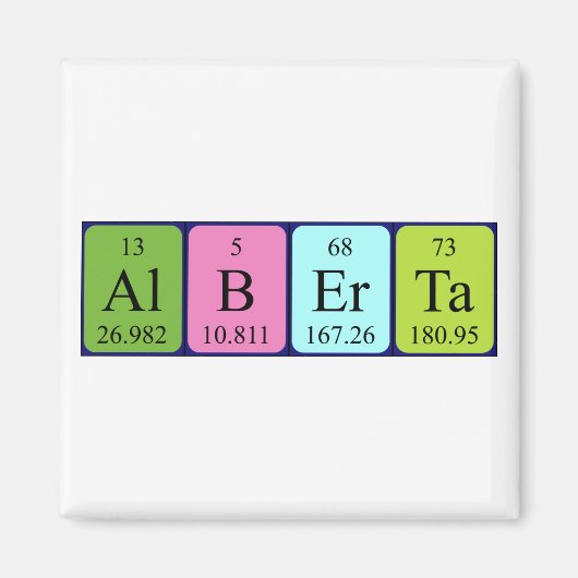 Aimant de nom de table périodique de l'Alberta (Devant)