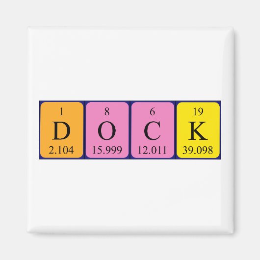 Aimant de nom de table périodique de l'ancre (Devant)