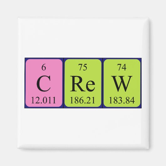Aimant de nom de table périodique de l'équipage (Devant)