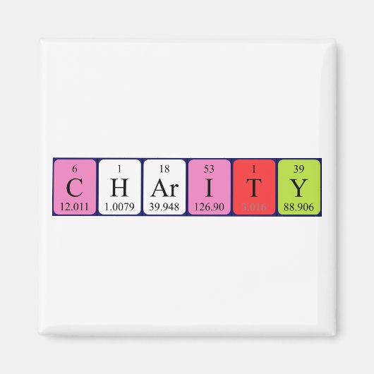 Aimant de nom de table périodique de l'organisme (Devant)